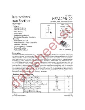 HFA30PB120 datasheet  
